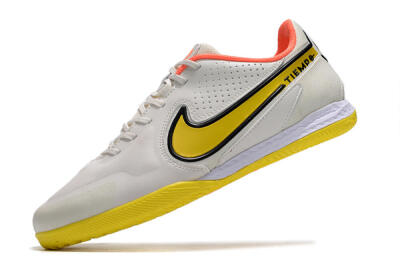 Nike React Tiempo Legend 9 Pro IC Indoor & Futsal Soccer Shoes - White/Black/Yellow