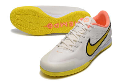Nike React Tiempo Legend 9 Pro IC Indoor & Futsal Soccer Shoes - White/Black/Yellow
