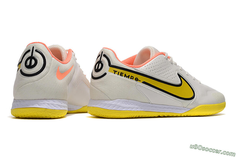 Nike React Tiempo Legend 9 Pro IC Indoor & Futsal Soccer Shoes - White/Black/Yellow 6