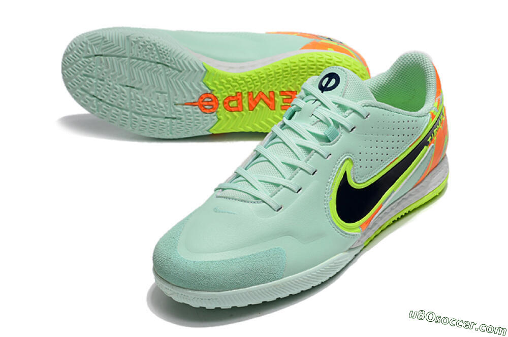 Nike React Tiempo Legend 9 Pro IC Indoor & Futsal Soccer Shoes - Jade/Black/Yellow/Red 3