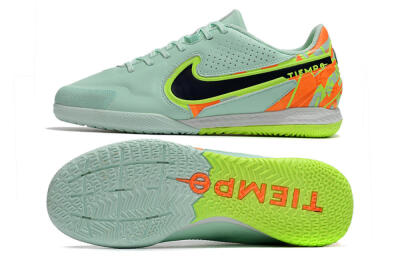 Nike React Tiempo Legend 9 Pro IC Indoor & Futsal Soccer Shoes - Jade/Black/Yellow/Red