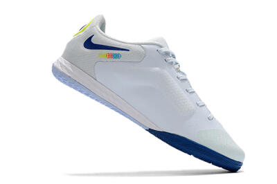 Nike React Tiempo Legend 9 Pro IC Indoor & Futsal Soccer Shoes - White/Blue/Yellow
