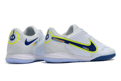 Nike React Tiempo Legend 9 Pro IC Indoor & Futsal Soccer Shoes - White/Blue/Yellow
