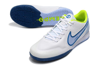 Nike React Tiempo Legend 9 Pro IC Indoor & Futsal Soccer Shoes - White/Blue/Yellow