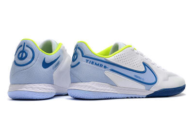Nike React Tiempo Legend 9 Pro IC Indoor & Futsal Soccer Shoes - White/Blue/Yellow