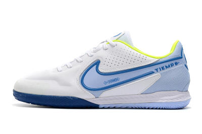 Nike React Tiempo Legend 9 Pro IC Indoor & Futsal Soccer Shoes - White/Blue/Yellow