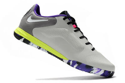 Nike React Tiempo Legend 9 Pro IC Indoor & Futsal Soccer Shoes - Grey/White/Black/Yellow