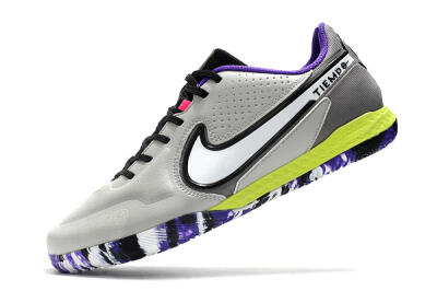 Nike React Tiempo Legend 9 Pro IC Indoor & Futsal Soccer Shoes - Grey/White/Black/Yellow