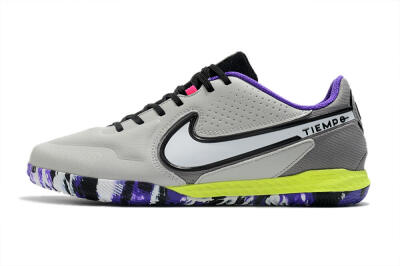 Nike React Tiempo Legend 9 Pro IC Indoor & Futsal Soccer Shoes - Grey/White/Black/Yellow