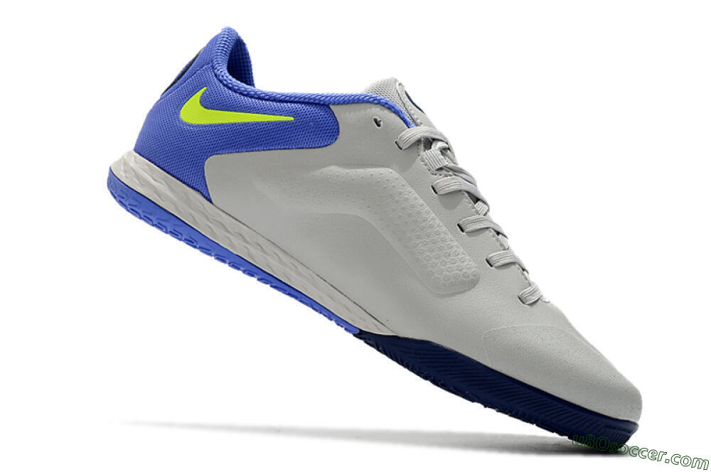 Nike React Tiempo Legend 9 Pro IC Indoor & Futsal Soccer Shoes - Grey/Yellow/Blue 4