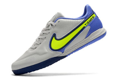 Nike React Tiempo Legend 9 Pro IC Indoor & Futsal Soccer Shoes - Grey/Yellow/Blue