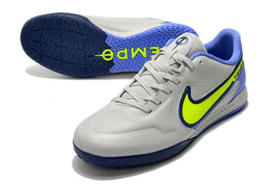 Nike React Tiempo Legend 9 Pro IC Indoor & Futsal Soccer Shoes - Grey/Yellow/Blue