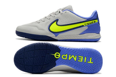Nike React Tiempo Legend 9 Pro IC Indoor & Futsal Soccer Shoes - Grey/Yellow/Blue