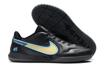 Nike React Tiempo Legend 9 Pro IC Indoor & Futsal Soccer Shoes - Black/Gold/Blue