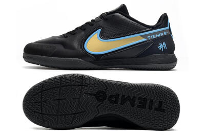 Nike React Tiempo Legend 9 Pro IC Indoor & Futsal Soccer Shoes - Black/Gold/Blue