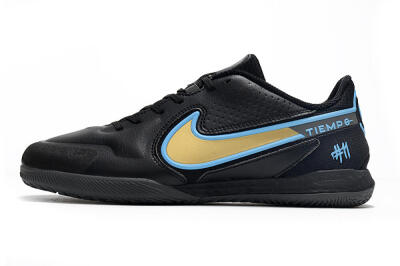 Nike React Tiempo Legend 9 Pro IC Indoor & Futsal Soccer Shoes - Black/Gold/Blue
