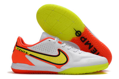Nike React Tiempo Legend 9 Pro IC Indoor & Futsal Soccer Shoes - White/Yellow/Red
