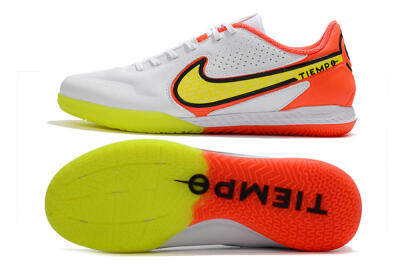 Nike React Tiempo Legend 9 Pro IC Indoor & Futsal Soccer Shoes - White/Yellow/Red