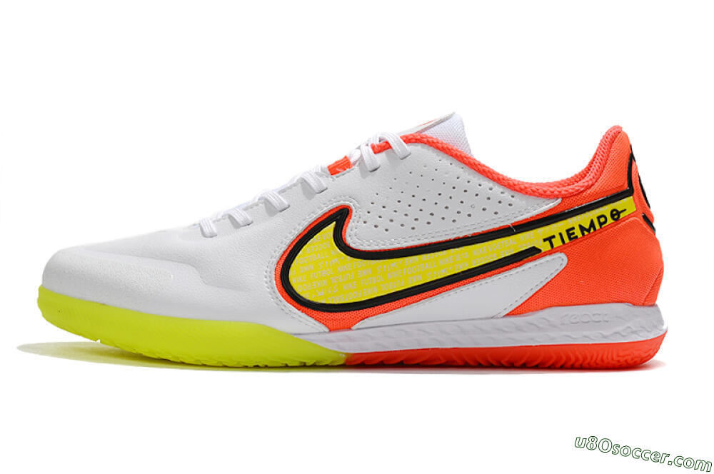 Nike React Tiempo Legend 9 Pro IC Indoor & Futsal Soccer Shoes - White/Yellow/Red 2