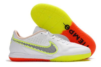 Nike React Tiempo Legend 9 Pro IC Indoor & Futsal Soccer Shoes - White/Black/Yellow/Red