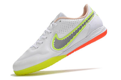 Nike React Tiempo Legend 9 Pro IC Indoor & Futsal Soccer Shoes - White/Black/Yellow/Red