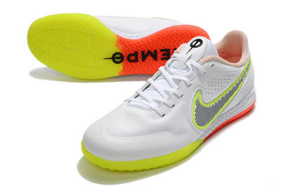 Nike React Tiempo Legend 9 Pro IC Indoor & Futsal Soccer Shoes - White/Black/Yellow/Red