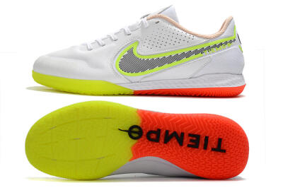 Nike React Tiempo Legend 9 Pro IC Indoor & Futsal Soccer Shoes - White/Black/Yellow/Red