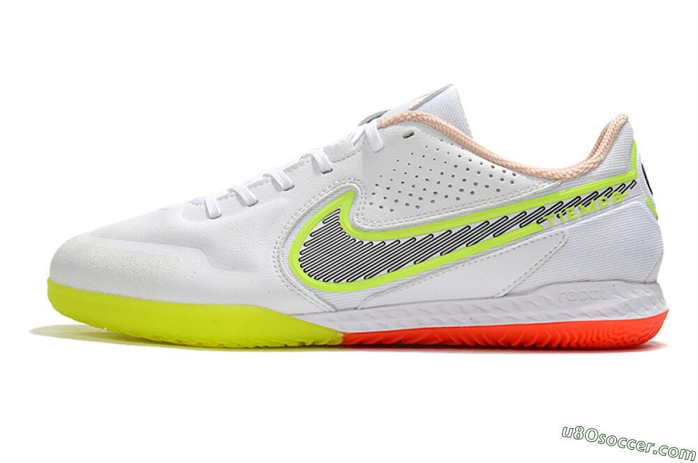 Nike React Tiempo Legend 9 Pro IC Indoor & Futsal Soccer Shoes - White/Black/Yellow/Red 2