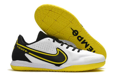 Nike React Tiempo Legend 9 Pro IC Indoor & Futsal Soccer Shoes - White/Yellow/Black