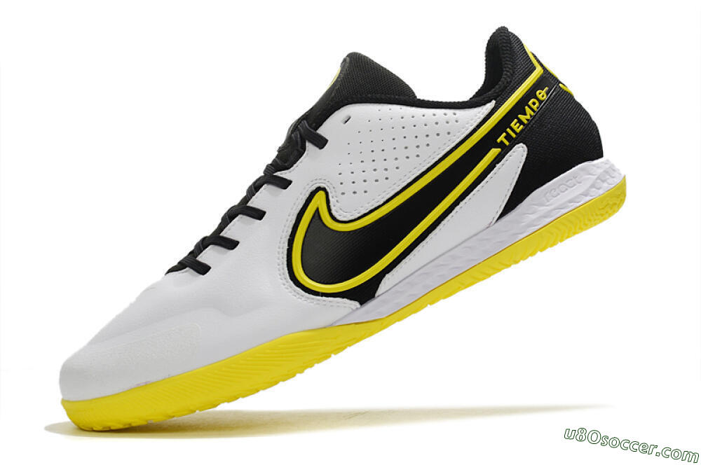 Nike React Tiempo Legend 9 Pro IC Indoor & Futsal Soccer Shoes - White/Yellow/Black 5