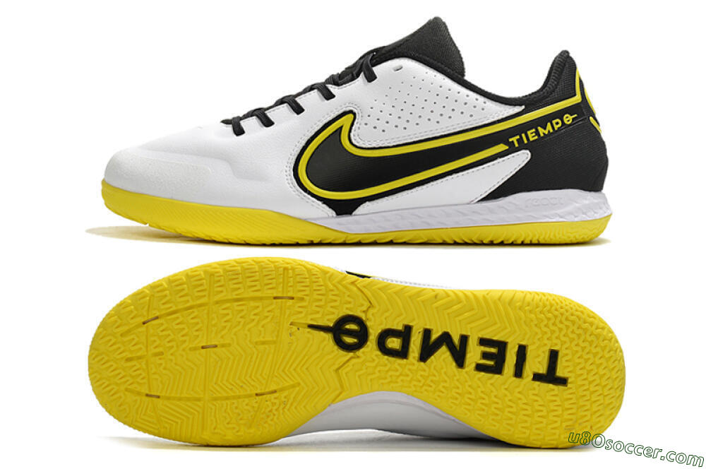 Nike React Tiempo Legend 9 Pro IC Indoor & Futsal Soccer Shoes - White/Yellow/Black 0