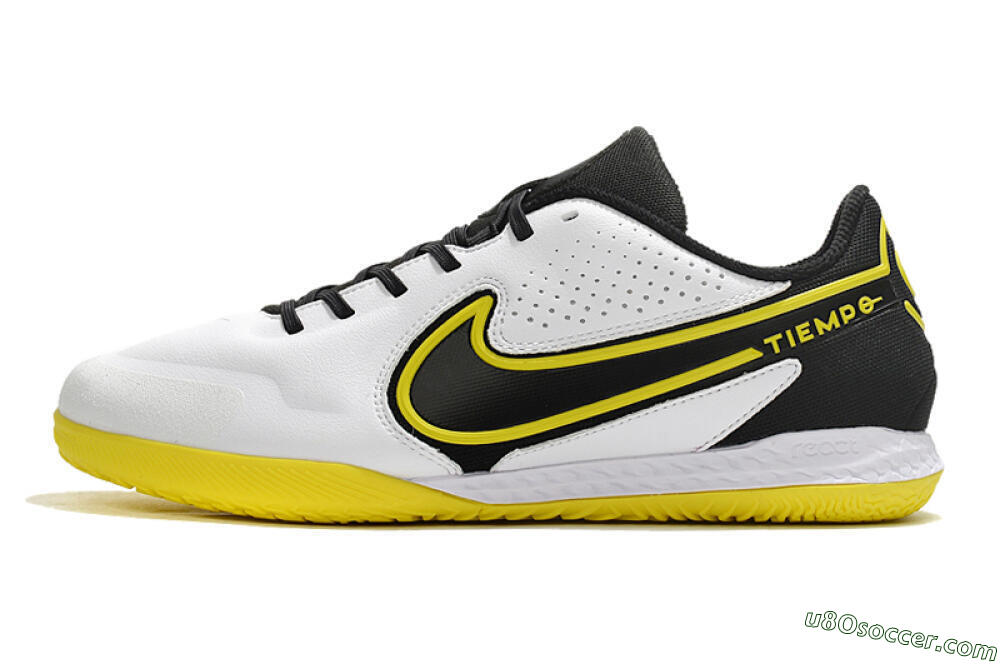 Nike React Tiempo Legend 9 Pro IC Indoor & Futsal Soccer Shoes - White/Yellow/Black 2