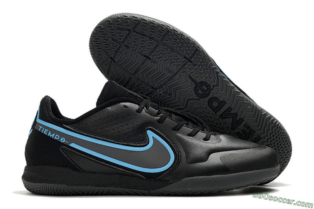Nike React Tiempo Legend 9 Pro IC Indoor & Futsal Soccer Shoes - Black/Blue 1