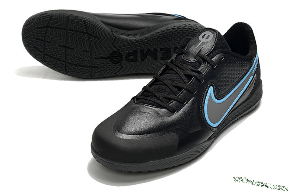 Nike React Tiempo Legend 9 Pro IC Indoor & Futsal Soccer Shoes - Black/Blue 3