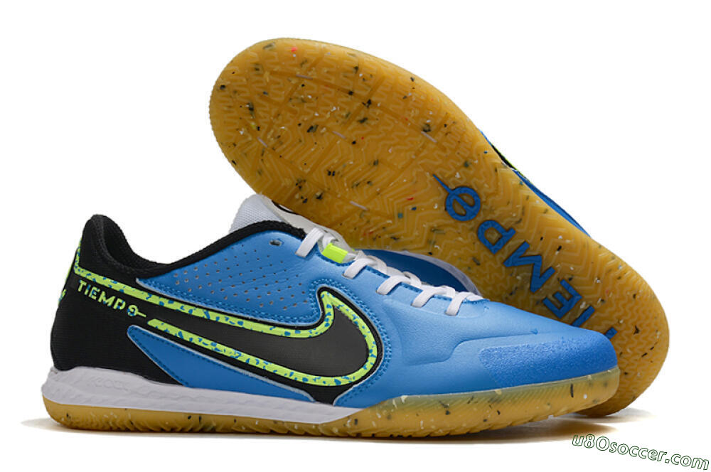 Nike React Tiempo Legend 9 Pro IC Indoor & Futsal Soccer Shoes - Blue/Yellow/Black 1
