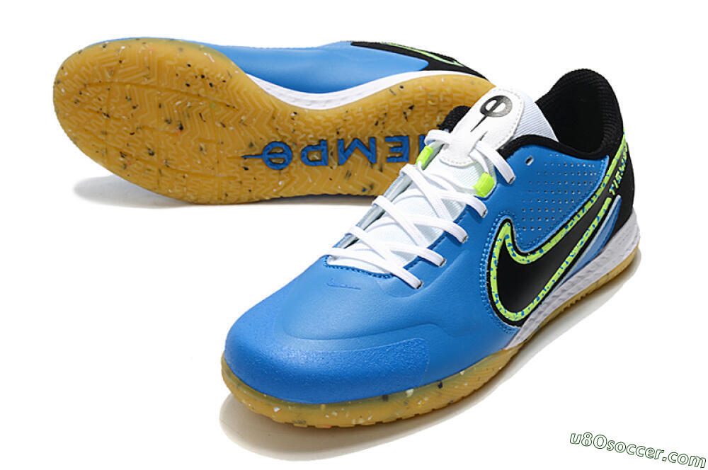 Nike React Tiempo Legend 9 Pro IC Indoor & Futsal Soccer Shoes - Blue/Yellow/Black 3
