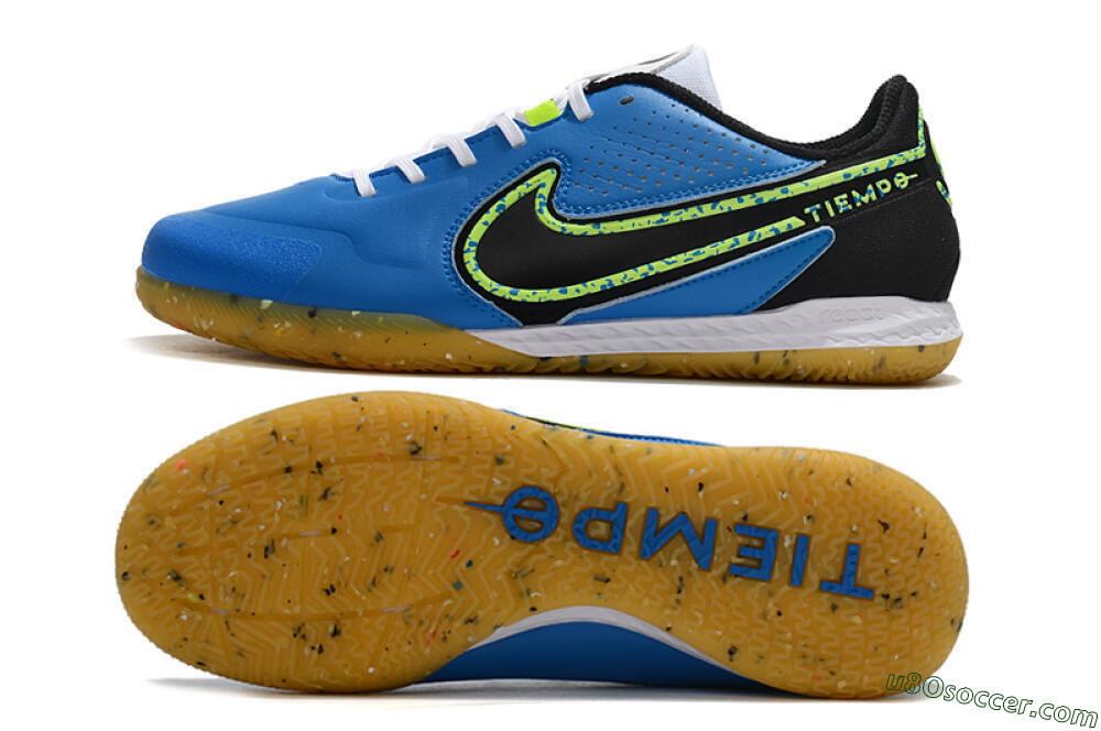 Nike React Tiempo Legend 9 Pro IC Indoor & Futsal Soccer Shoes - Blue/Yellow/Black 0