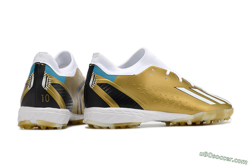 Adidas X Speedportal.3 TF Artificial Turf Soccer Shoes - Gold/White/Black 6