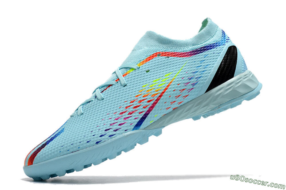 Adidas X Speedportal.3 TF Artificial Turf Soccer Shoes - Jade/Red/Yellow/Blue 5