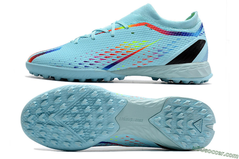 Adidas X Speedportal.3 TF Artificial Turf Soccer Shoes - Jade/Red/Yellow/Blue 0