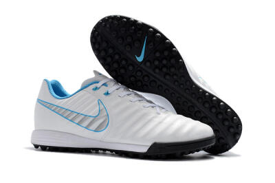 Nike Tiempox Ligera IV TF Artificial Turf Soccer Shoes - White/Silver/Blue