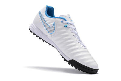 Nike Tiempox Ligera IV TF Artificial Turf Soccer Shoes - White/Silver/Blue