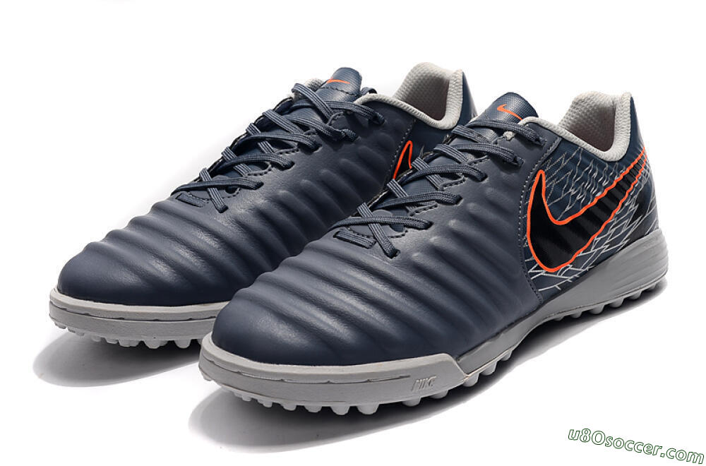 Nike Tiempox Ligera IV TF Artificial Turf Soccer Shoes - Grey/Red/Black 5