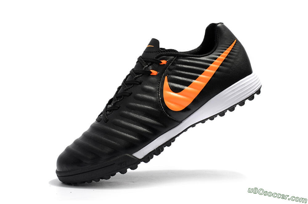 Nike Tiempox Ligera IV TF Artificial Turf Soccer Shoes - Black/Orange/White 8