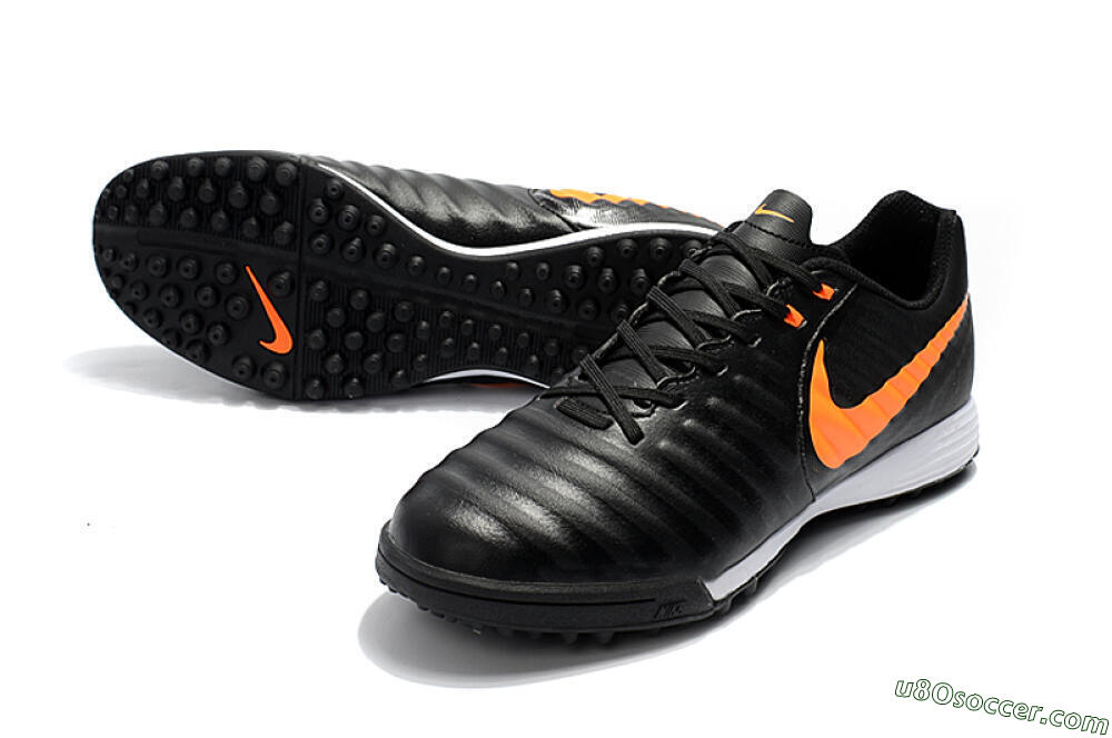 Nike Tiempox Ligera IV TF Artificial Turf Soccer Shoes - Black/Orange/White 3