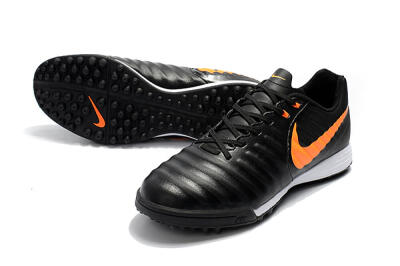 Nike Tiempox Ligera IV TF Artificial Turf Soccer Shoes - Black/Orange/White