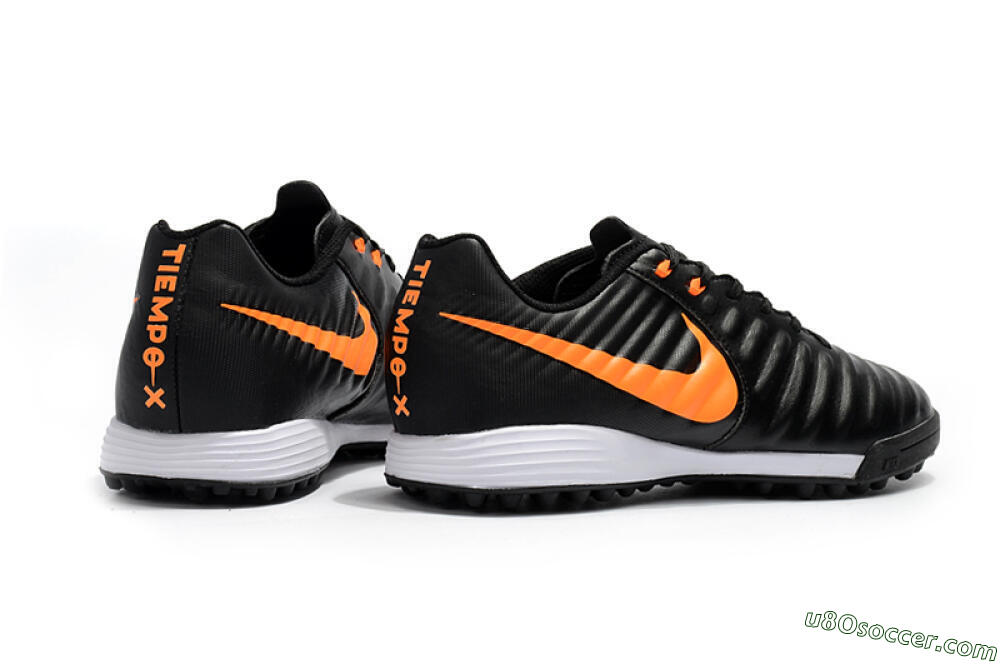 Nike Tiempox Ligera IV TF Artificial Turf Soccer Shoes - Black/Orange/White 9