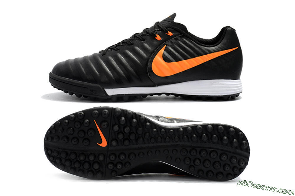 Nike Tiempox Ligera IV TF Artificial Turf Soccer Shoes - Black/Orange/White 0