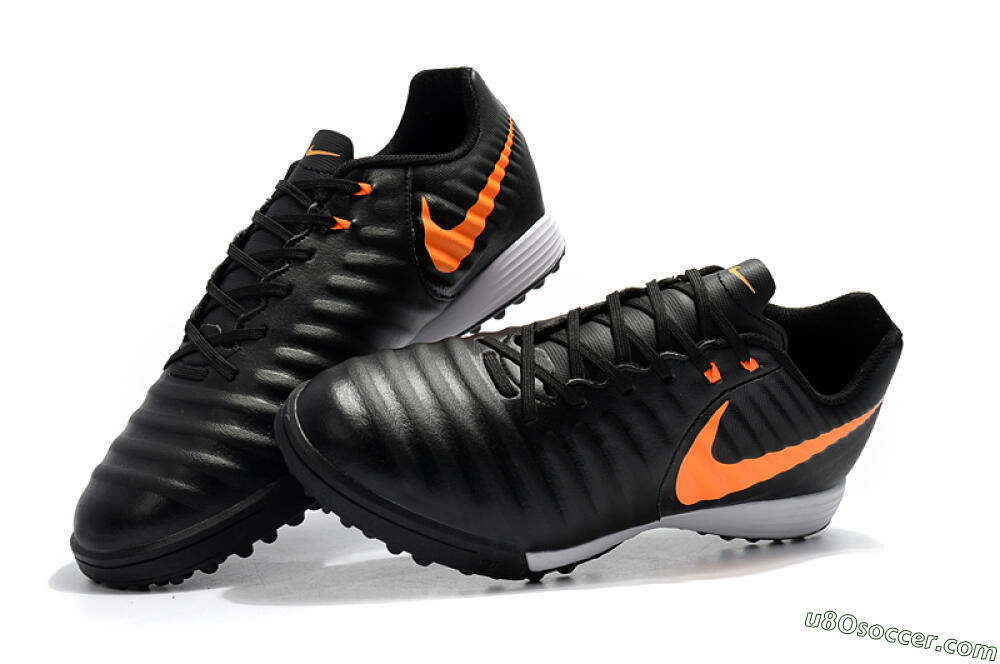 Nike Tiempox Ligera IV TF Artificial Turf Soccer Shoes - Black/Orange/White 6