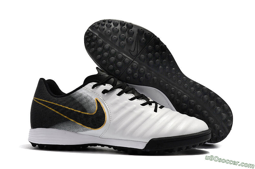 Nike Tiempox Ligera IV TF Artificial Turf Soccer Shoes - White/Gold/Black 1